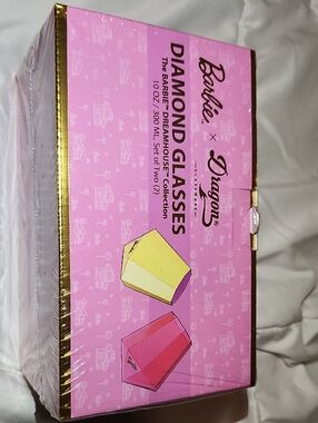 New WRAPPED Barbie X Dragon Glassware Diamond Barbie Dreamhouse Collection 10OZ